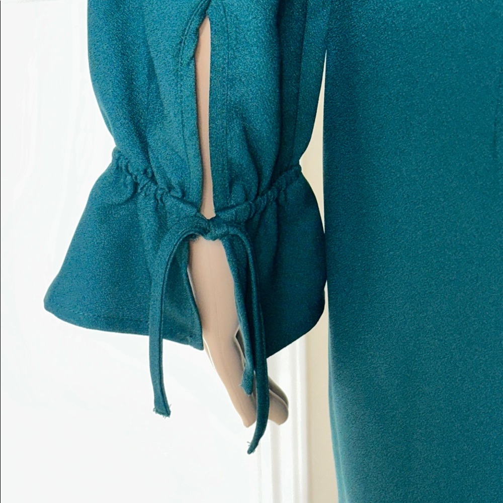 Banana Republic Teal Long Sleeve Dress Size 4P - Picture 6 of 15